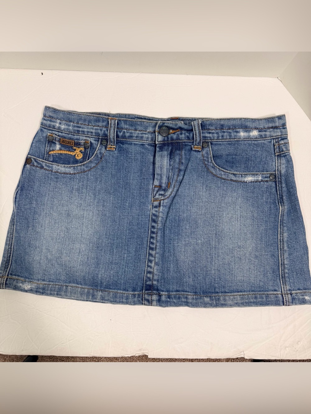 XOXO Light Blue Y2K Denim Mini Skirt